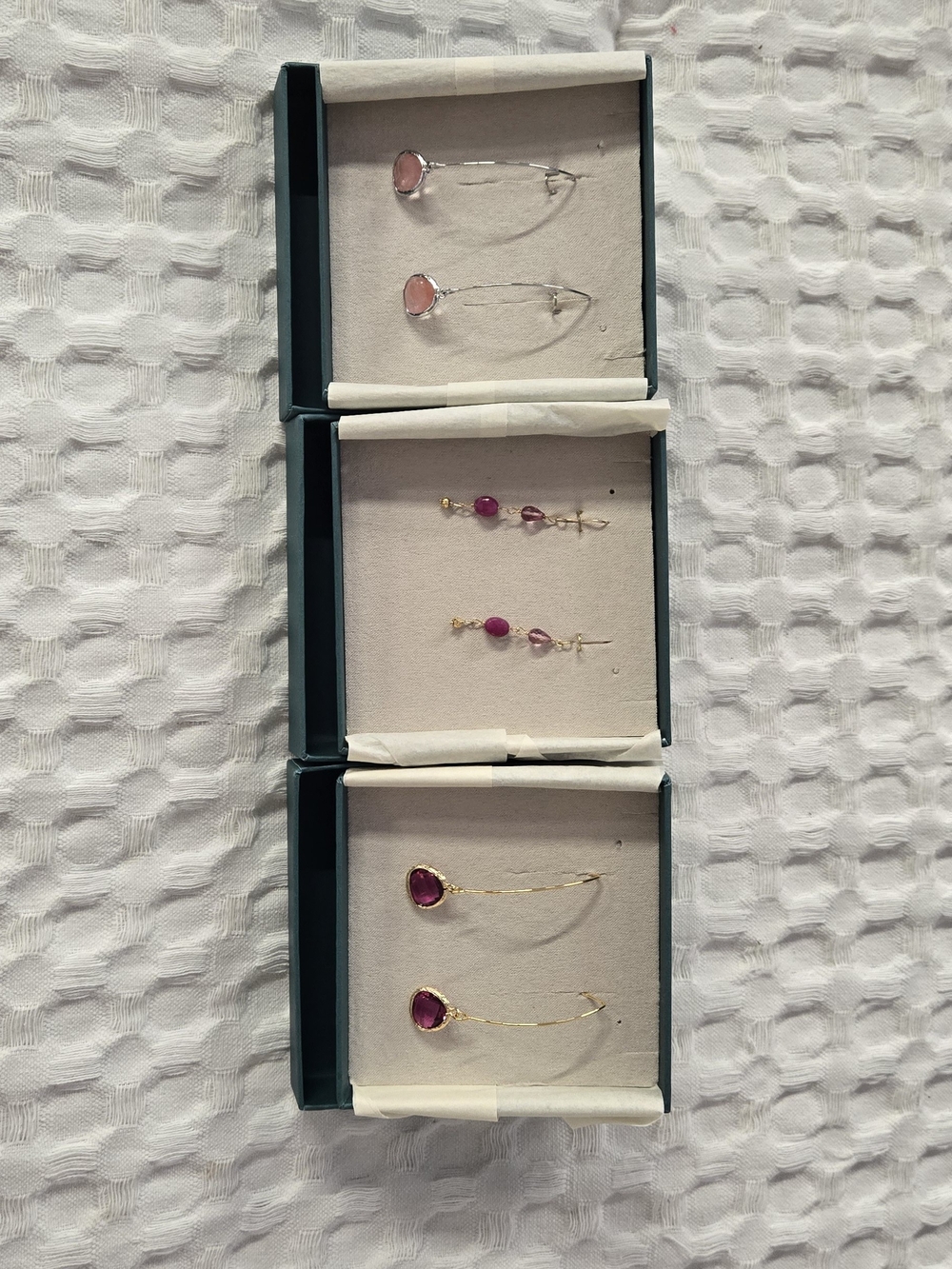 (3) Pair Gem Drop Earrings - Dandelion